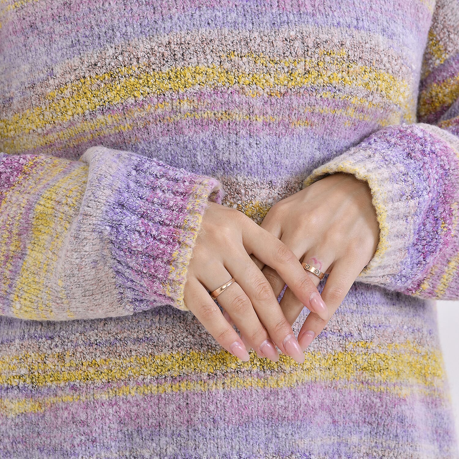 La Marey Abstract Jumper (Size L) Purple & Yellow