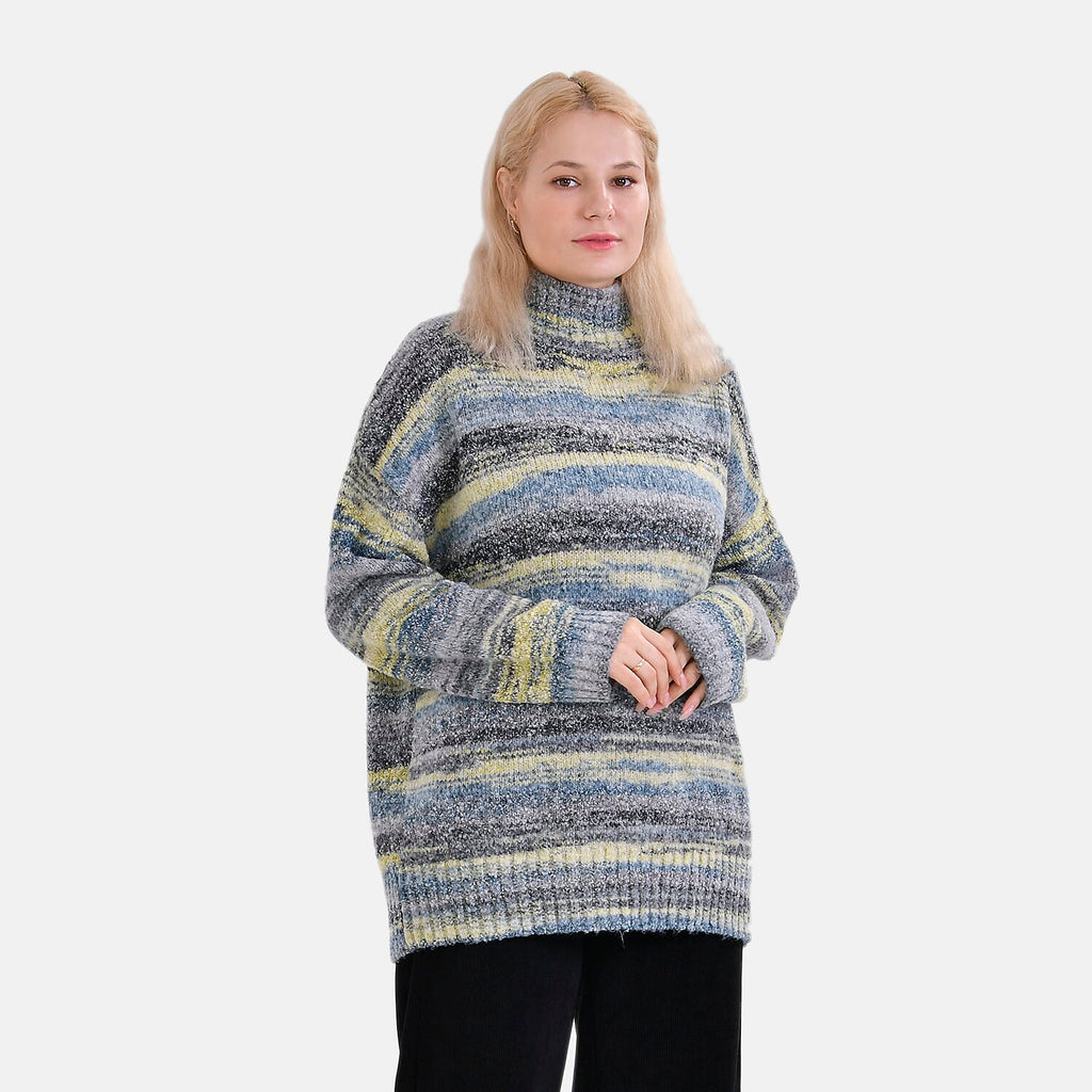 La Marey Abstract Jumper (Size S) Grey With Yellow & Blue