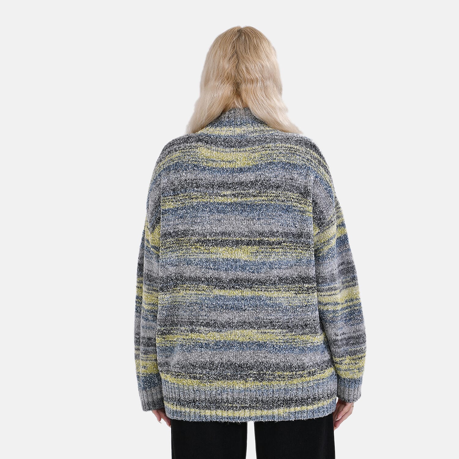 La Marey Abstract Jumper (Size S) Grey With Yellow & Blue