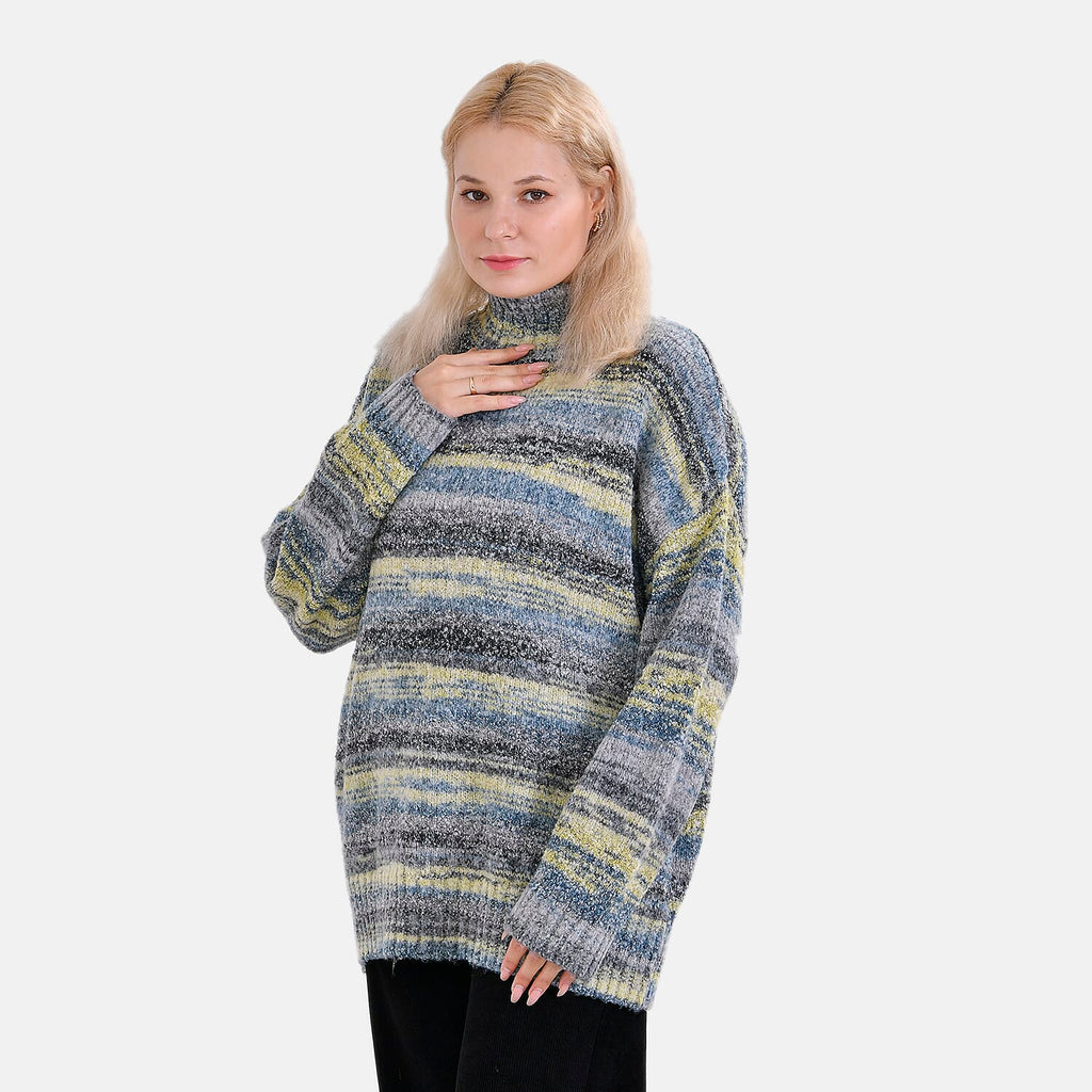 La Marey Abstract Jumper (Size S) Grey With Yellow & Blue