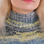 La Marey Abstract Jumper (Size S) Grey With Yellow & Blue