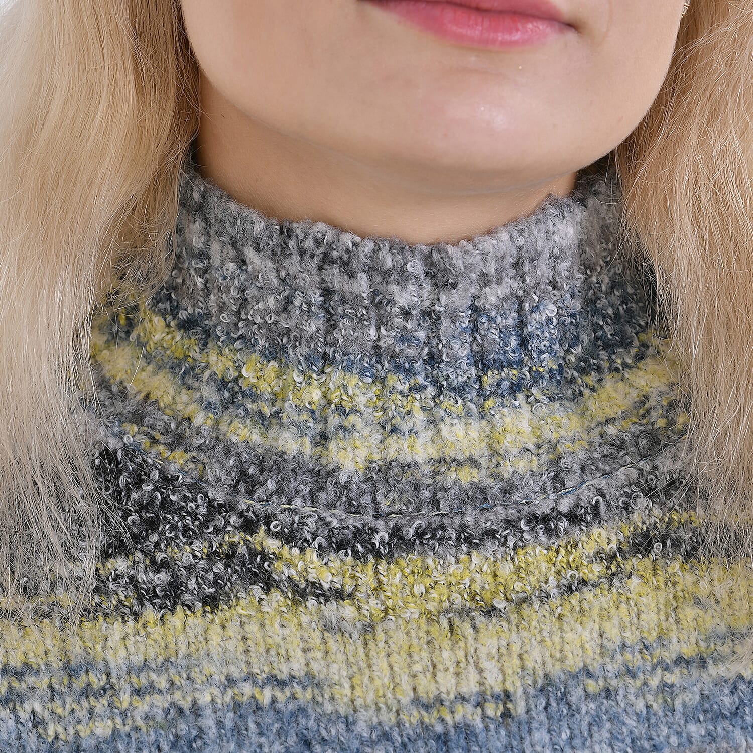 La Marey Abstract Jumper (Size S) Grey With Yellow & Blue