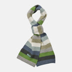 La Marey Knitted Striped Scarf - Blue & Multicolor