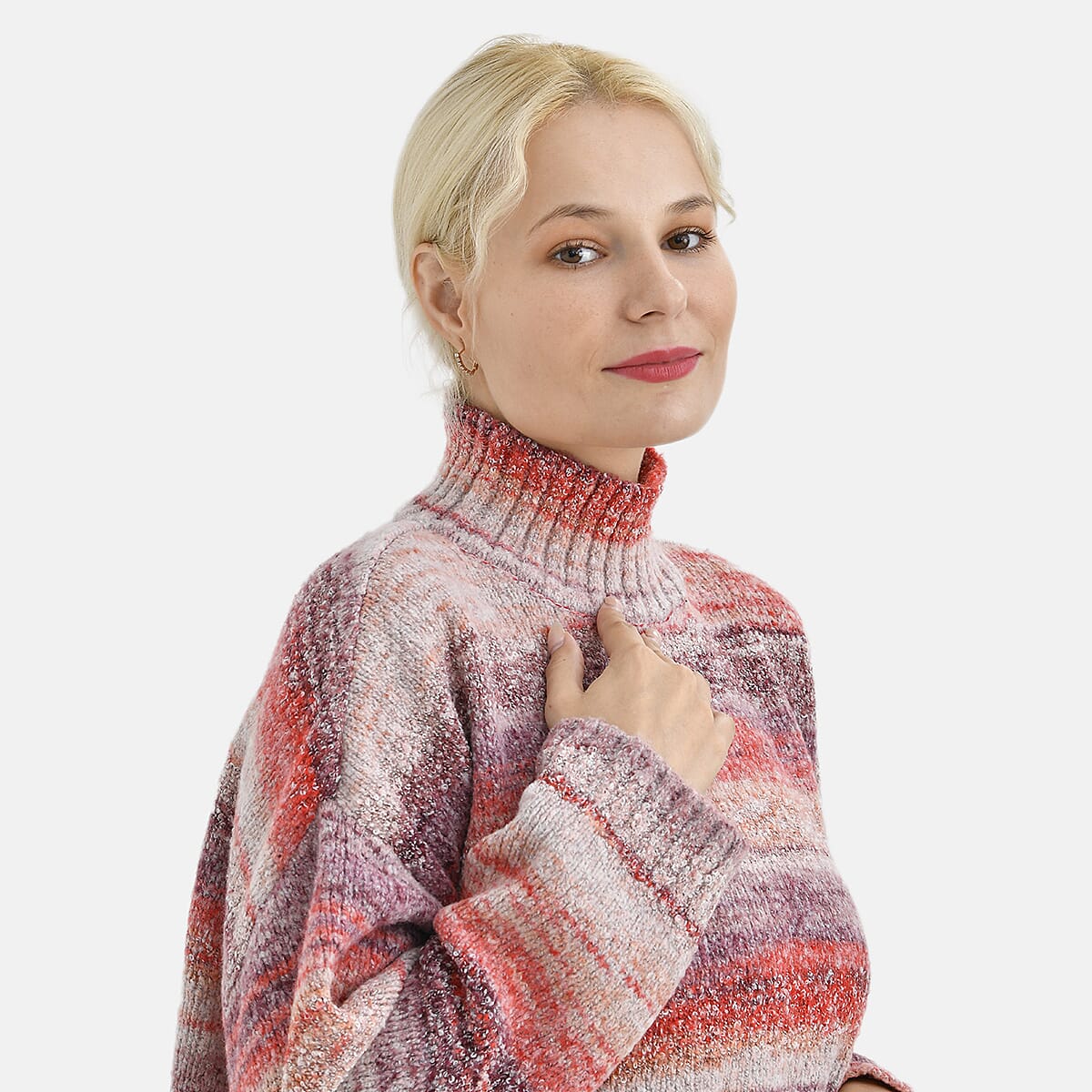 La Marey Acrylic Striped Sweater - Red