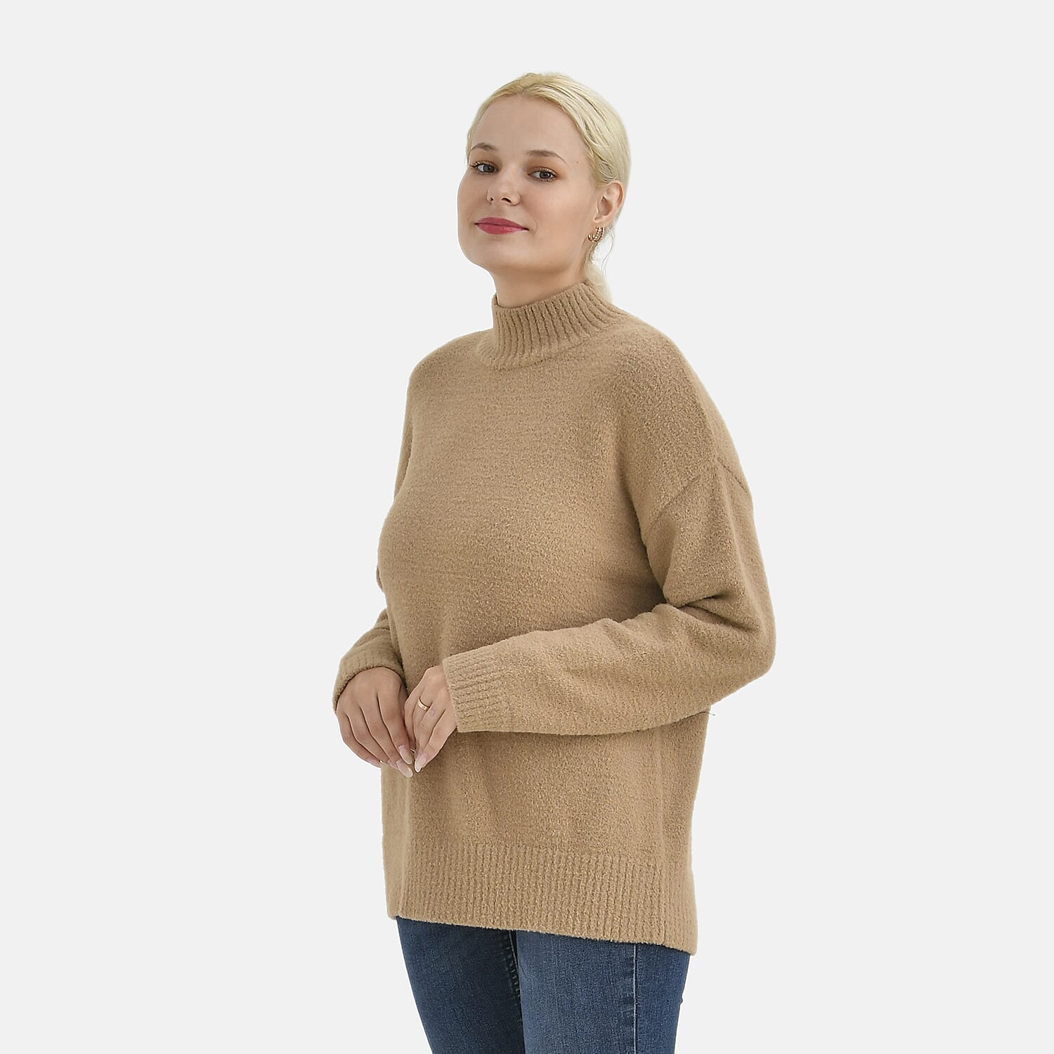 La Marey Turtle Neck Jumper  (Size 12 to 14)- Khaki