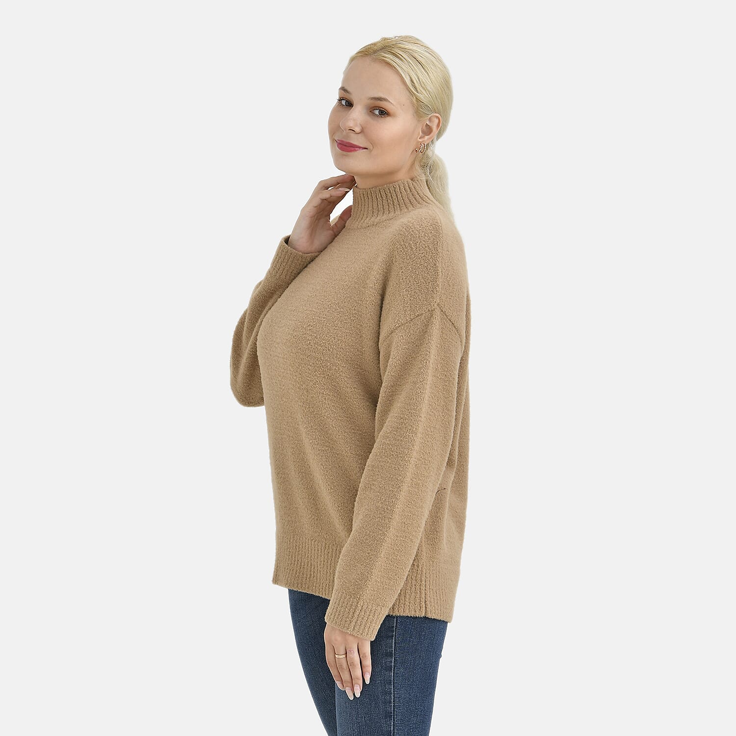 La Marey Turtle Neck Jumper  (Size 12 to 14)- Khaki