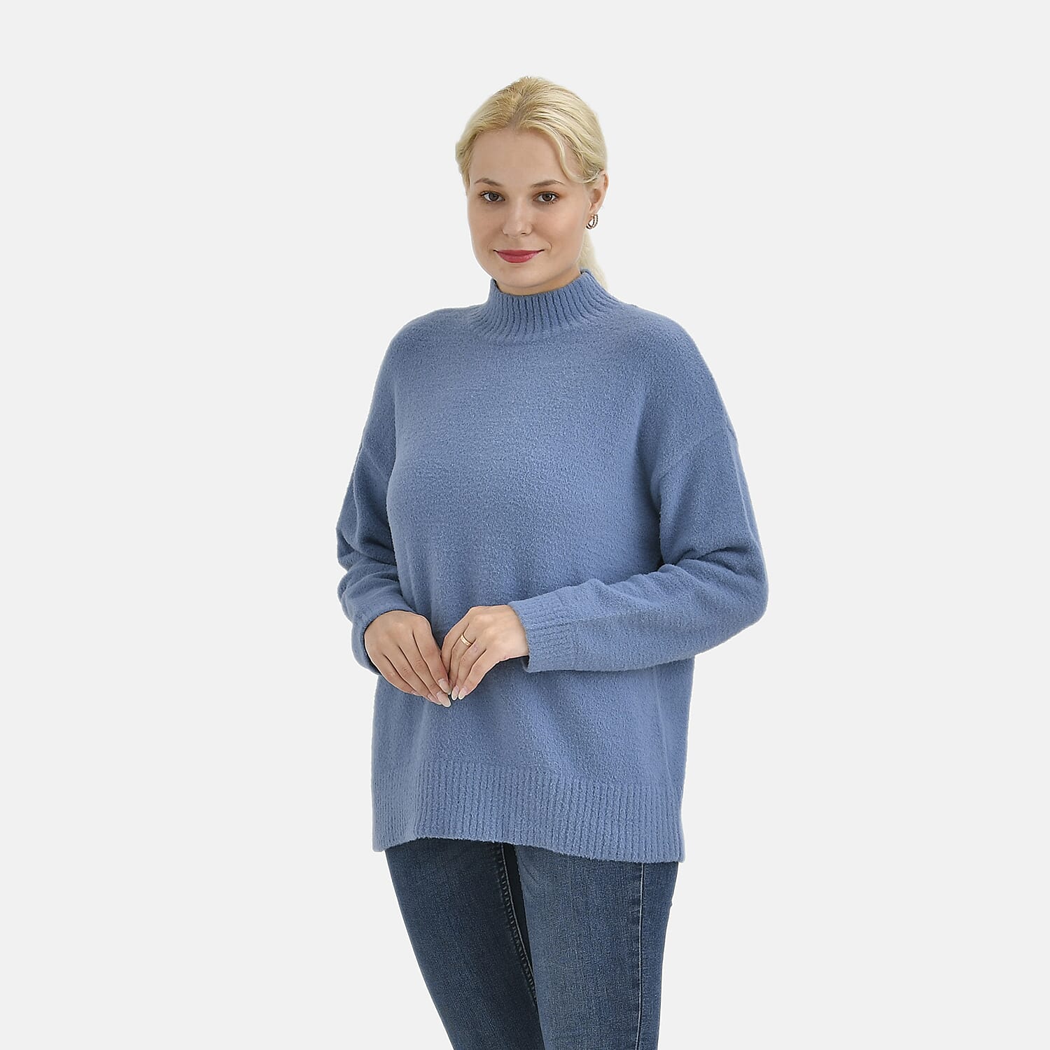 La Marey Alpaca-like Sweater (Size 12 to 14)- Blue
