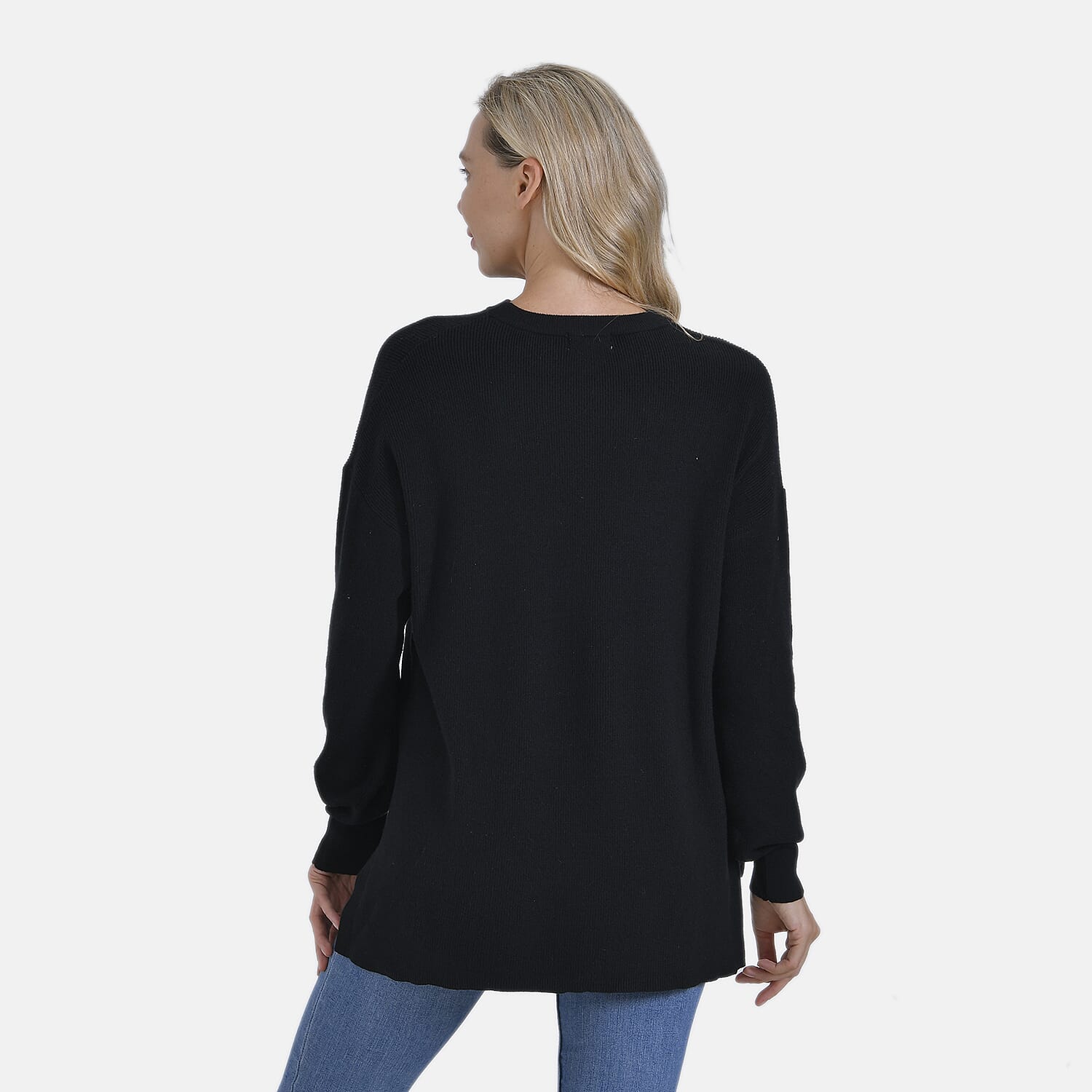 La Marey Balloon Sleeve Jumper (Size L) - Black