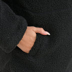 La Marey Borg Jacket with Pockets (Size 20 to 22) - Black