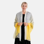 La Marey 100% Mulberry Silk Yellow Ombre Scarf (106 x 195cm)
