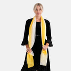 La Marey 100% Mulberry Silk Yellow Ombre Scarf (106 x 195cm)