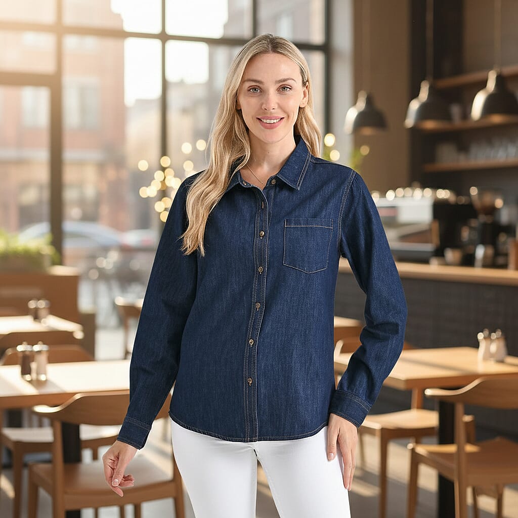 La Marey Classic Denim Shirt (Size L) - Dark Blue