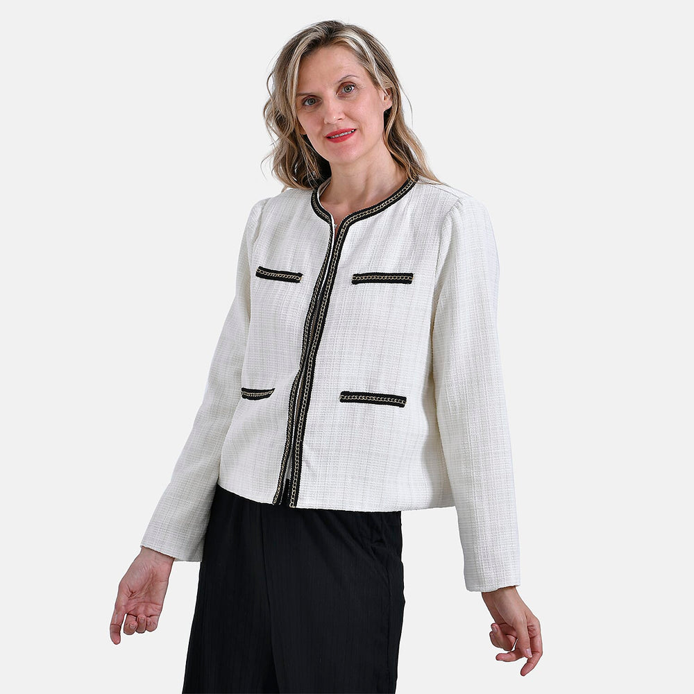 - Maisi Classic Tweed Blazer (Size S) - Off White