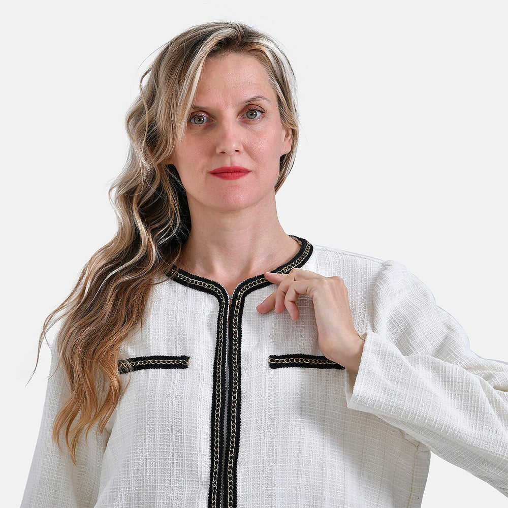 - Maisi Classic Tweed Blazer (Size S) - Off White