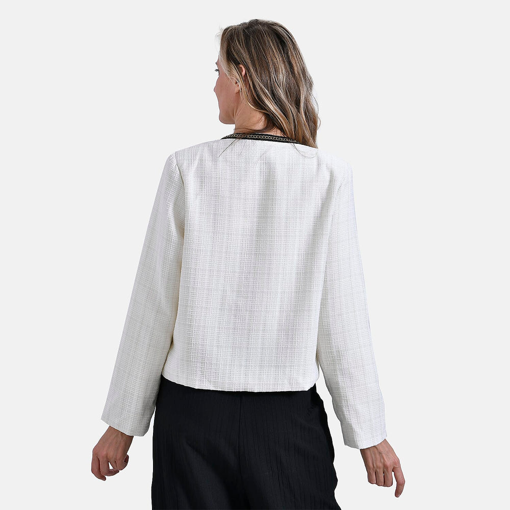 - Maisi Classic Tweed Blazer (Size M) - Off White
