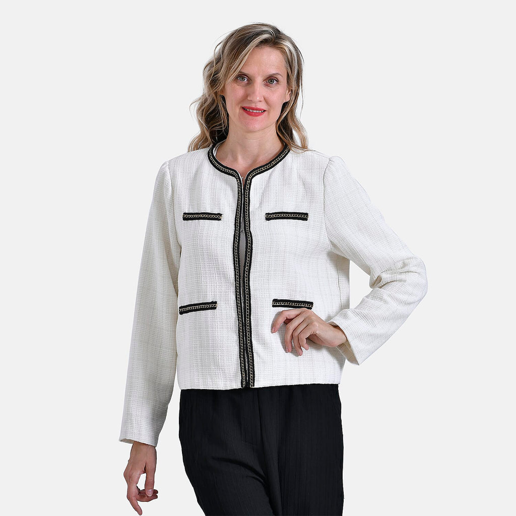- Maisi Classic Tweed Blazer (Size XL) - Off White