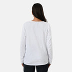 La Marey Cotton Floral Heart Embroidered Full Sleeves T-Shirt (Size S, Fit 8 To 10) - Off White