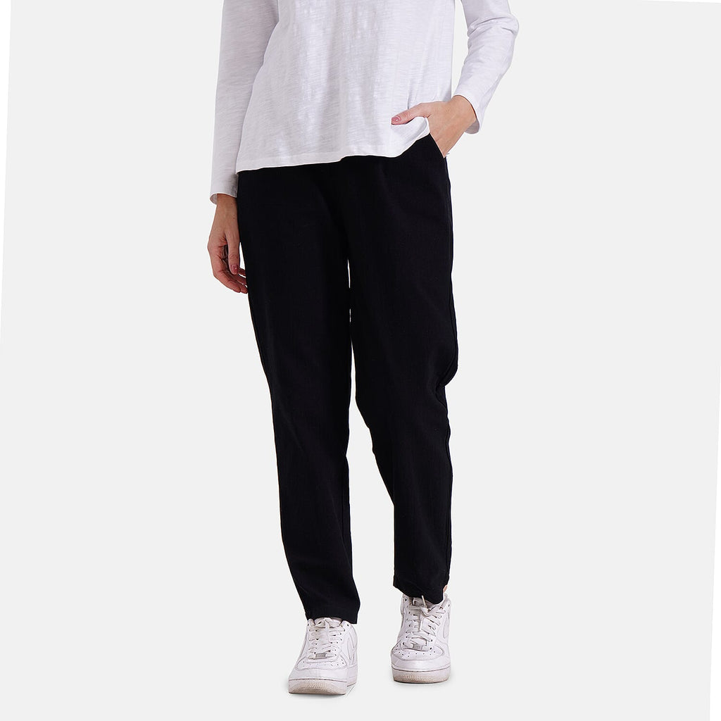 La Marey 100% Cotton Casual Trousers (Size 24 to 26) - Black