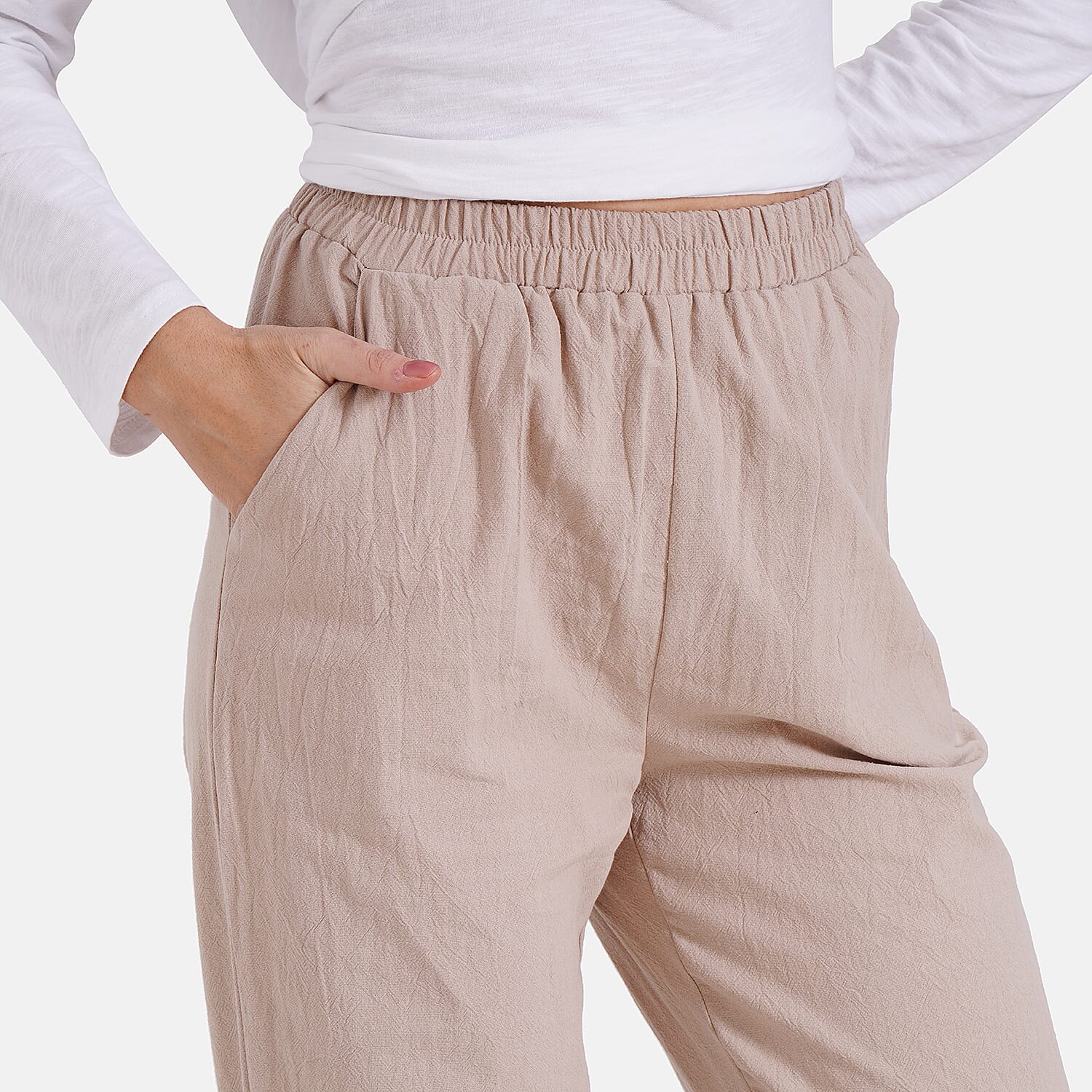 La Marey 100% Cotton Casual Trousers (Size 16 to 18) - Beige