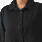La Marey 100% Cotton Solid Jacket (Size M, 12  to 14) - Black