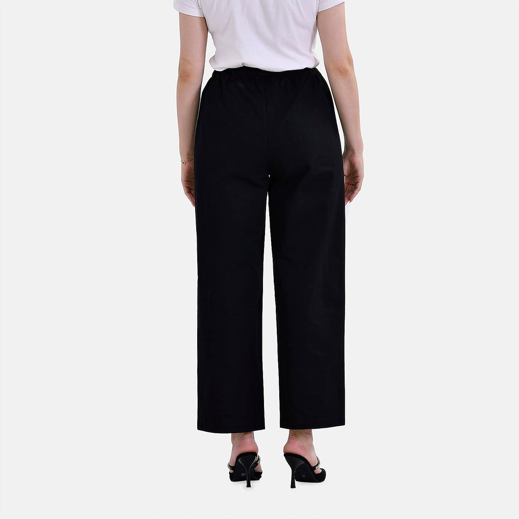 La Marey 100% Cotton Elastic Band Trouser (Size 22) - Black
