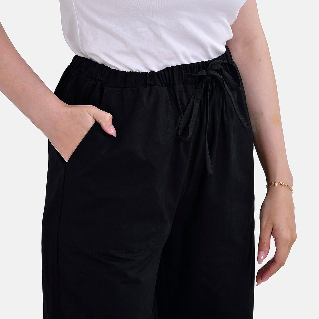 La Marey 100% Cotton Elastic Band Trouser (Size 22) - Black