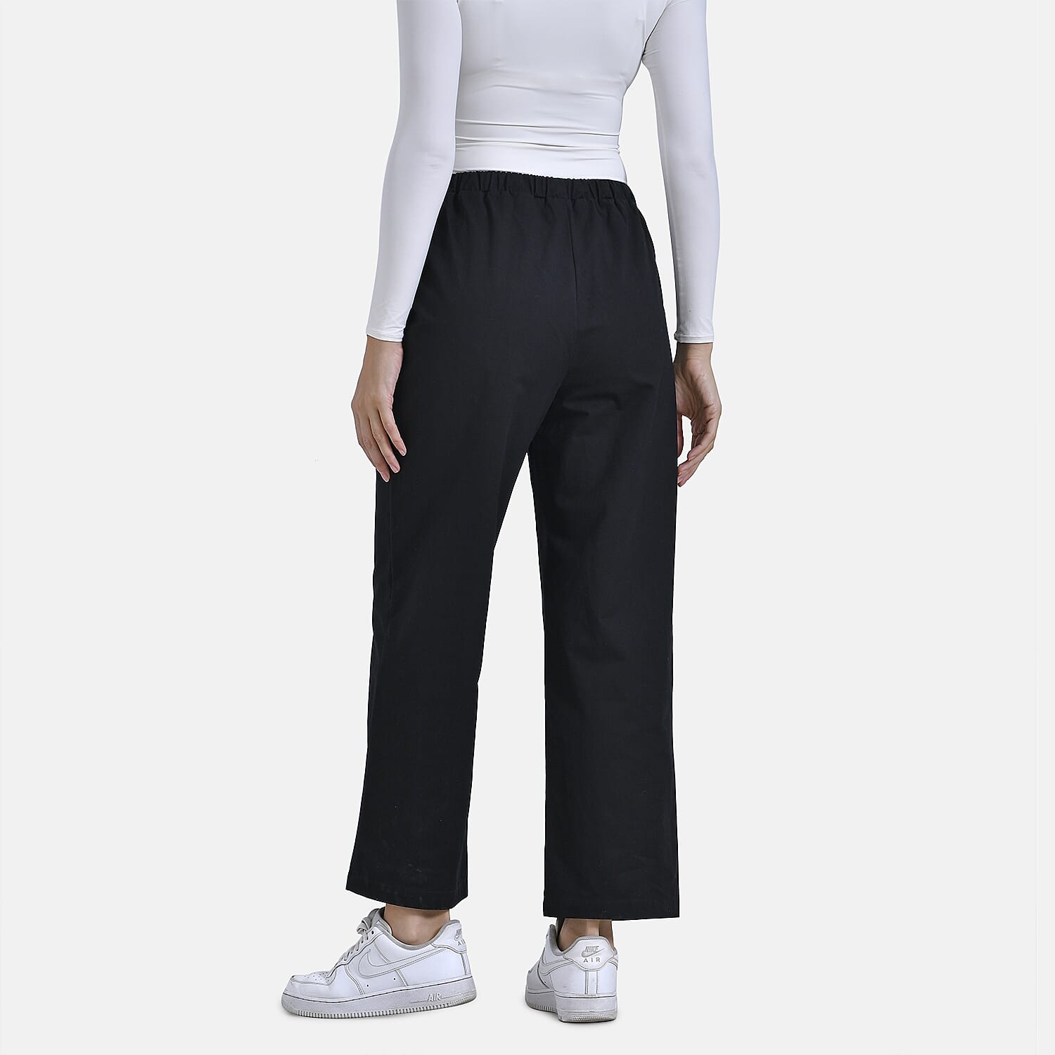 La Marey 100% Cotton Elastic Waist Casual Wear Trousers (Size 20) - Black