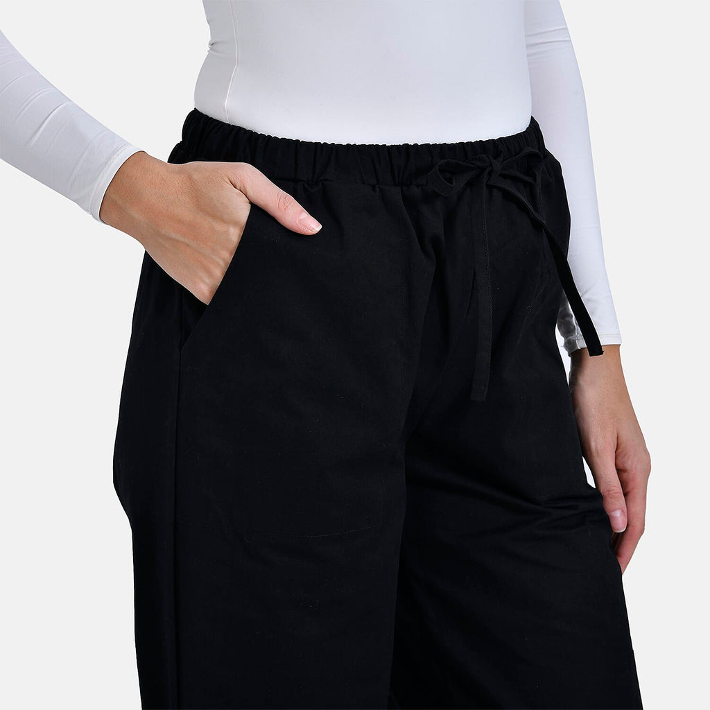 La Marey 100% Cotton Elastic Waist Casual Wear Trousers (Size 20) - Black