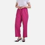 La Marey 100% Cotton Elastic Band Trouser (Size 22) - Fuchsia