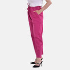 La Marey 100% Cotton Elastic Band Trouser (Size 22) - Fuchsia
