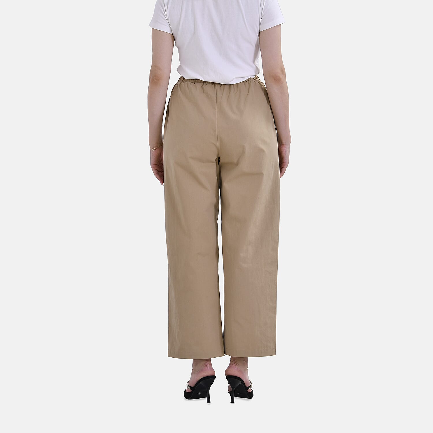 La Marey 100% Cotton Elastic Band Trouser (Size 14) - Khaki