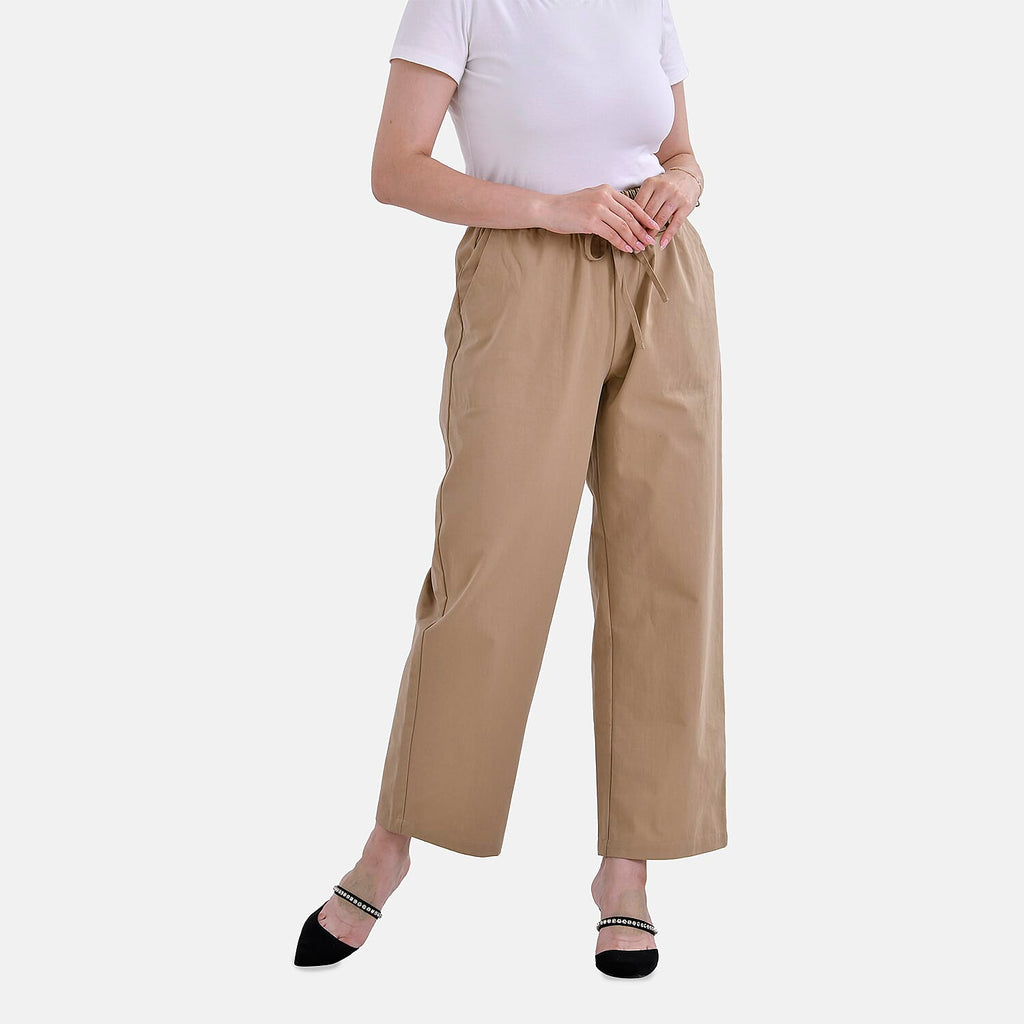 La Marey 100% Cotton Elastic Band Trouser (Size 14) - Khaki