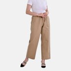 La Marey 100% Cotton Elastic Band Trouser (Size 14) - Khaki