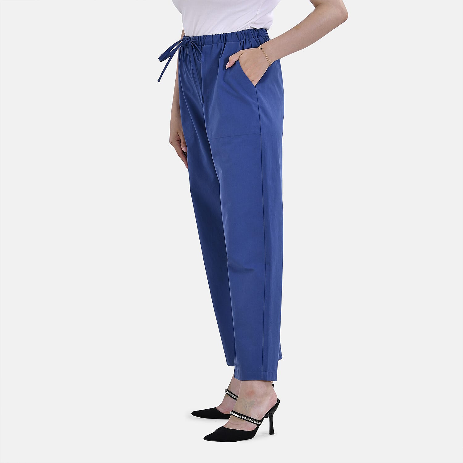 La Marey Cotton Solid Jean and Pant-Trouser (Size 22) -Blue