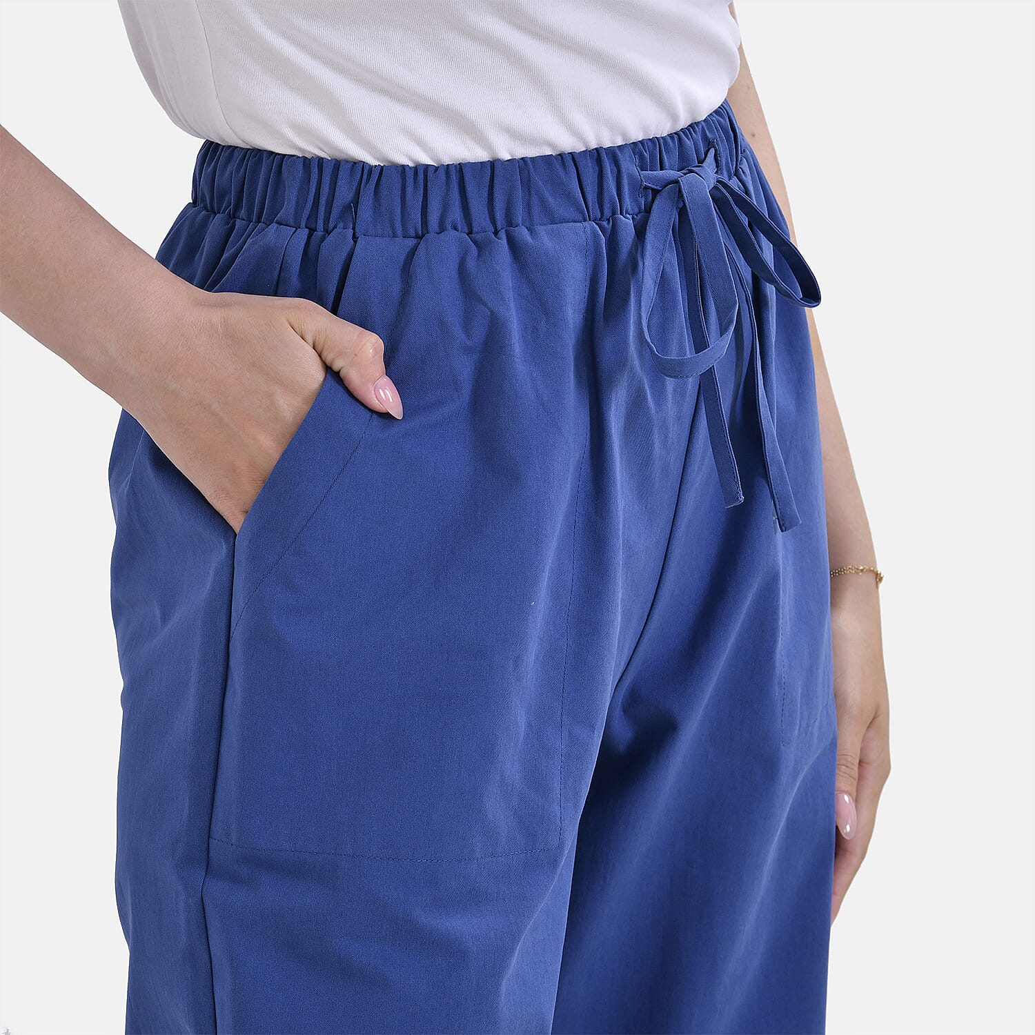 La Marey Cotton Solid Jean and Pant-Trouser (Size 22) -Blue
