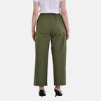 La Marey Cotton Solid Jean and Pant-Trouser (Size 20)- Olive Green