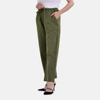 La Marey Cotton Solid Jean and Pant-Trouser (Size 20)- Olive Green