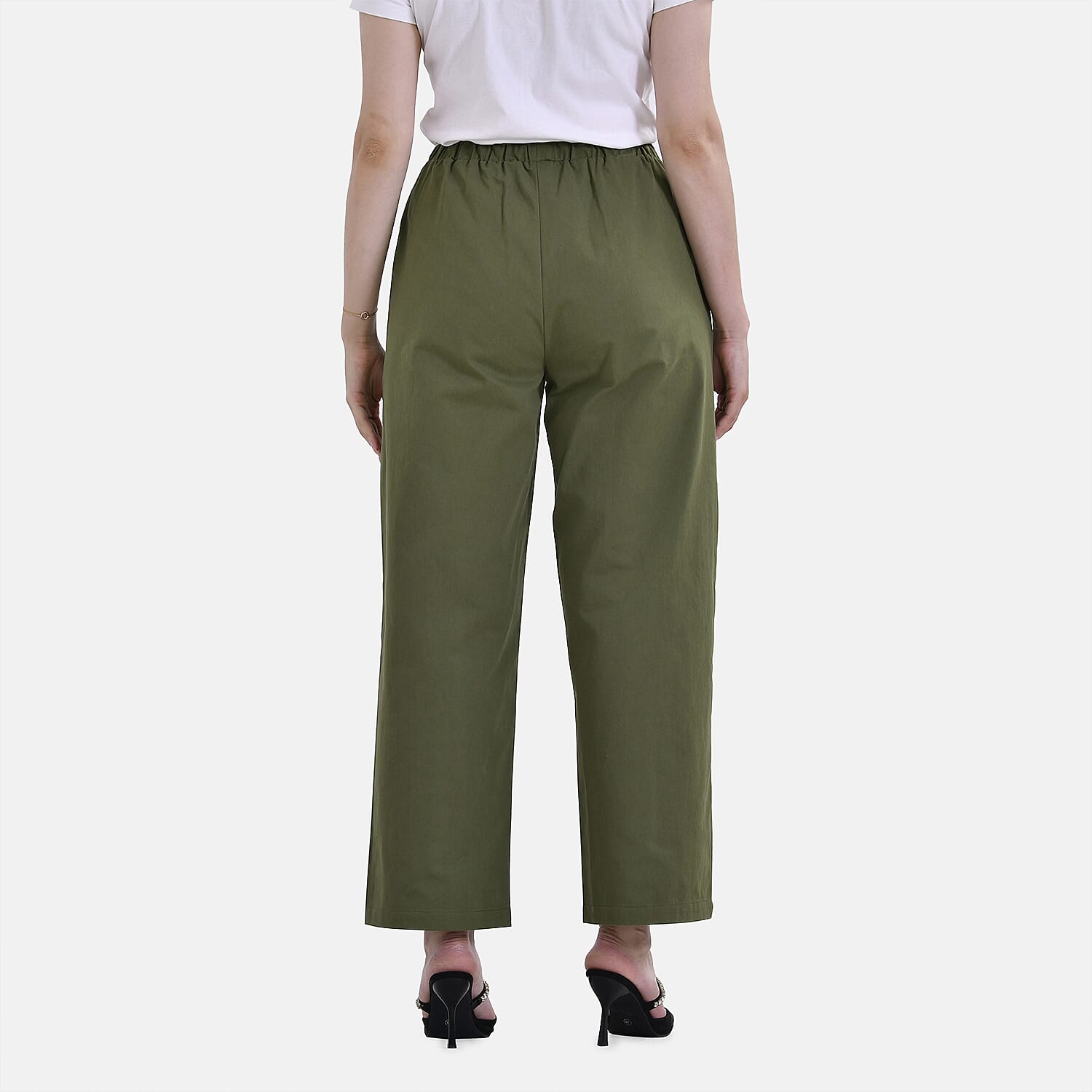 La Marey Cotton Solid Jean and Pant-Trouser (Size 22) - Olive Green