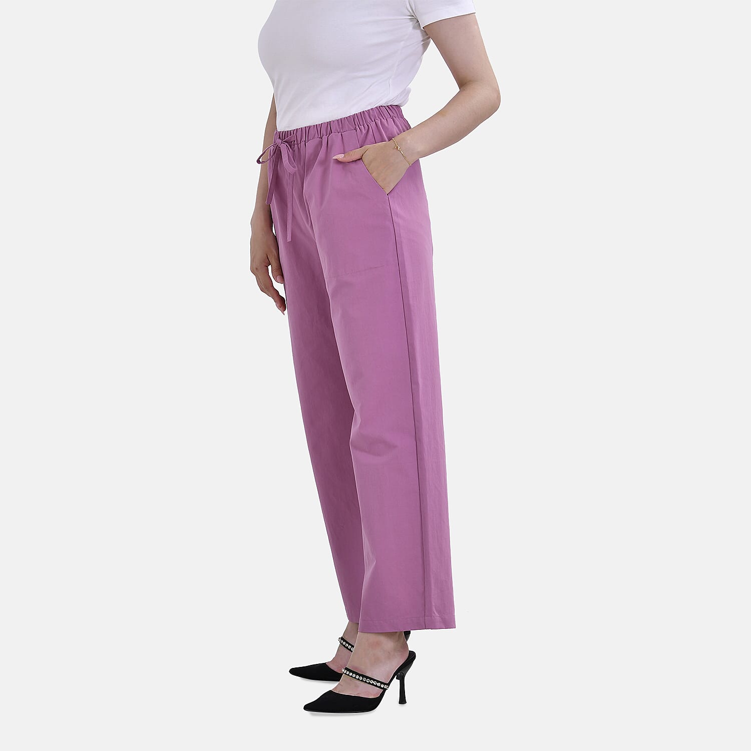 La Marey Cotton Solid Jean and Pant-Trouser (Size 22) - Pink