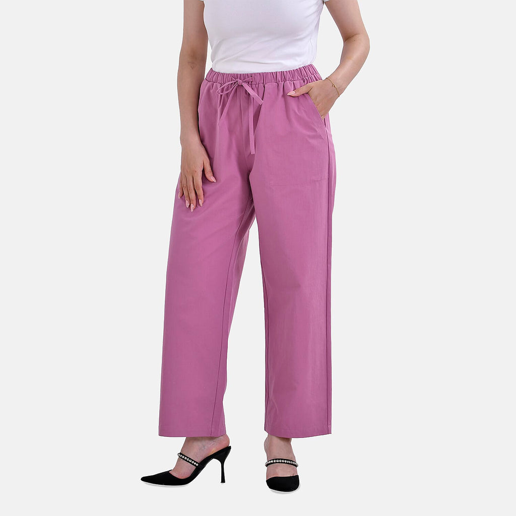 La Marey Cotton Solid Jean and Pant-Trouser (Size 22) - Pink