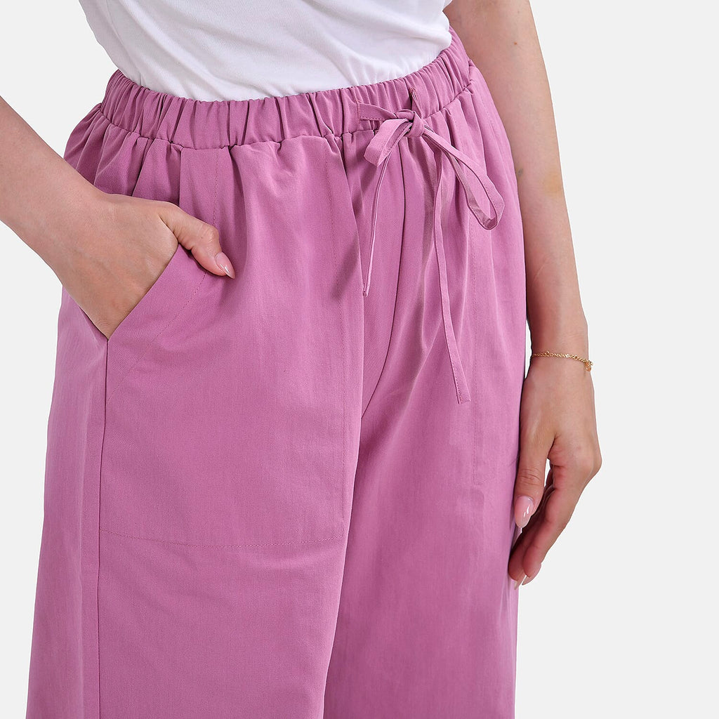 La Marey Cotton Solid Jean and Pant-Trouser (Size 22) - Pink