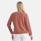 La Marey Cotton Striped Top (Size M) - Terracota & White