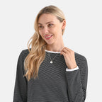 La Marey Cotton Striped Top (Size XXL) - Black & Beige