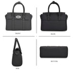 La Marey Genuine Leather Mini Bayswater Satchel Bag - Black