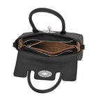 La Marey Genuine Leather Mini Bayswater Satchel Bag - Black
