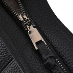 Valissiere Genuine Leather Top Handle Shoulder Bag With Detachable Crossbody Strap - Black