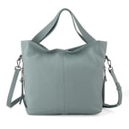 Valissiere Genuine Leather Top Handle Shoulder Bag With Detachable Crossbody Strap - Teal