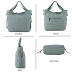 Valissiere Genuine Leather Top Handle Shoulder Bag With Detachable Crossbody Strap - Teal