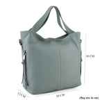Valissiere Genuine Leather Top Handle Shoulder Bag With Detachable Crossbody Strap - Teal