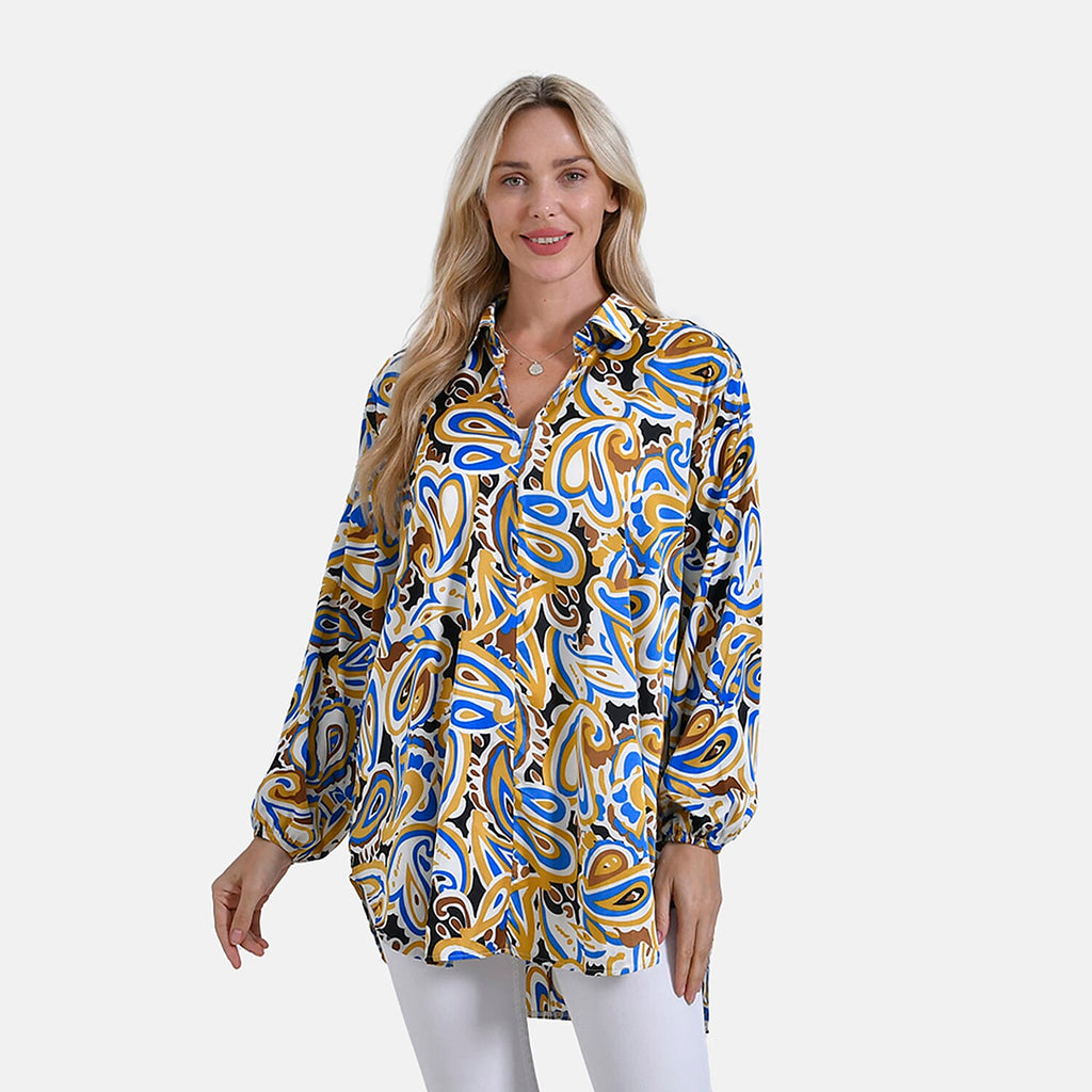 La Marey Elegant Long Sleeve V-Neck Shirt  (Size - L-XL) - Multicolor